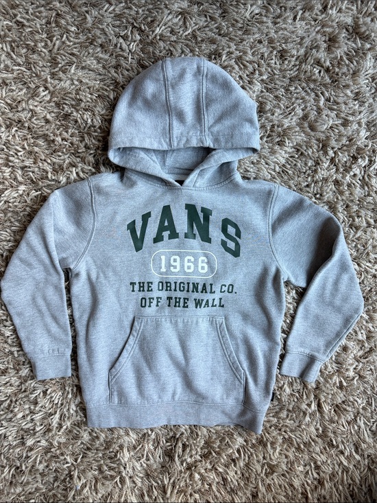 Vans Other - Boys Medium Vans Light Gray Hoodie with Dark Green Logo